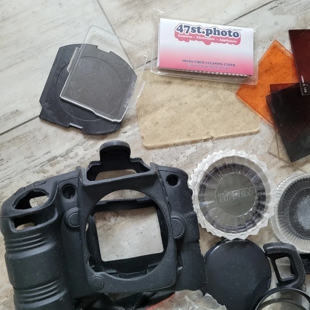 HUGE Camera Accessory Lot Nikon, Tiffen, Bescor, Filters, Cases AS-IS UNTESTED